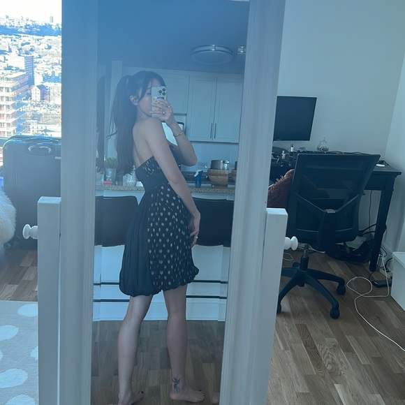 Y2K DVF silk balloon strapless star print dress - Picture 5 of 7